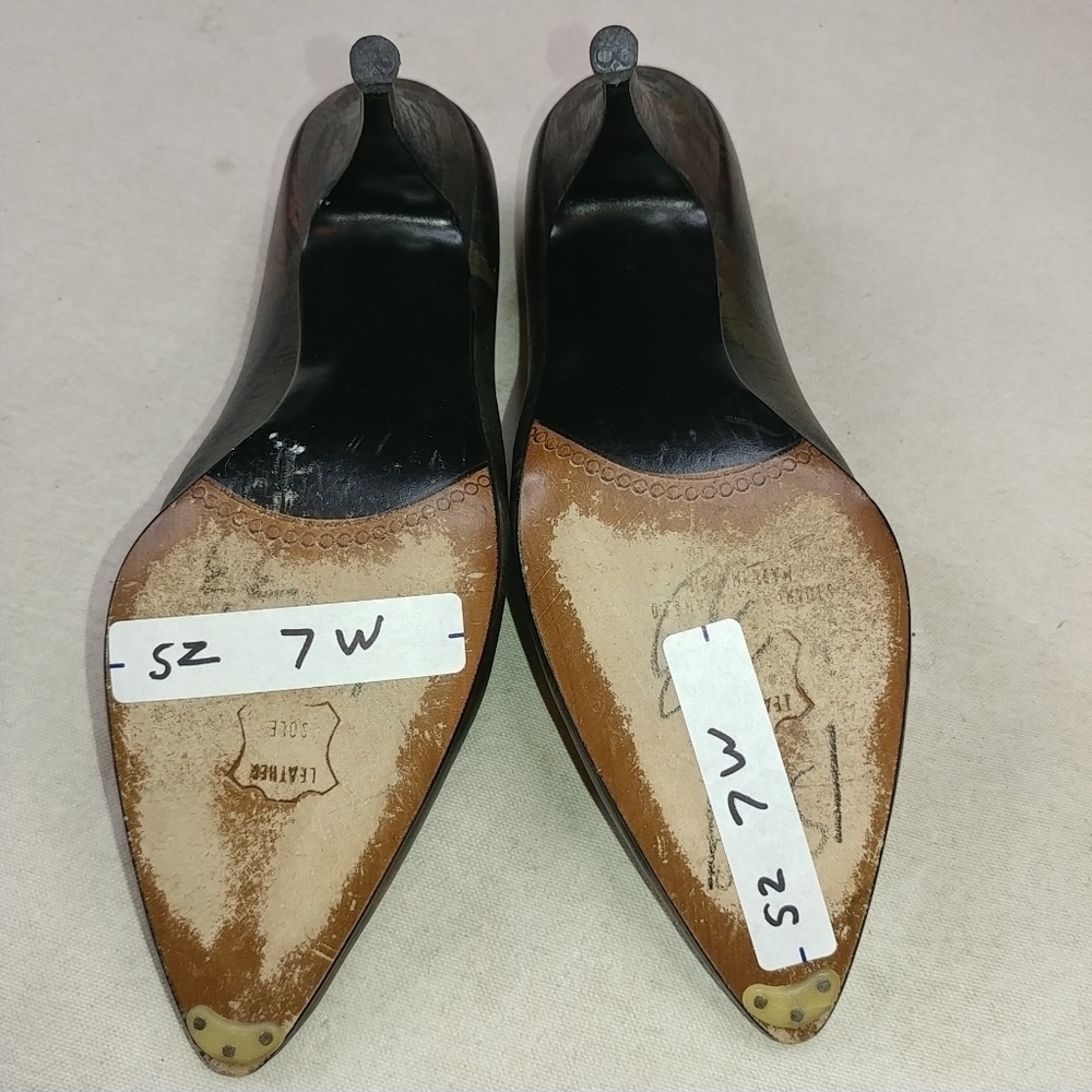 Stuart Weitzman, Pointed Toe, Black/Brown Pumps Si - image 5